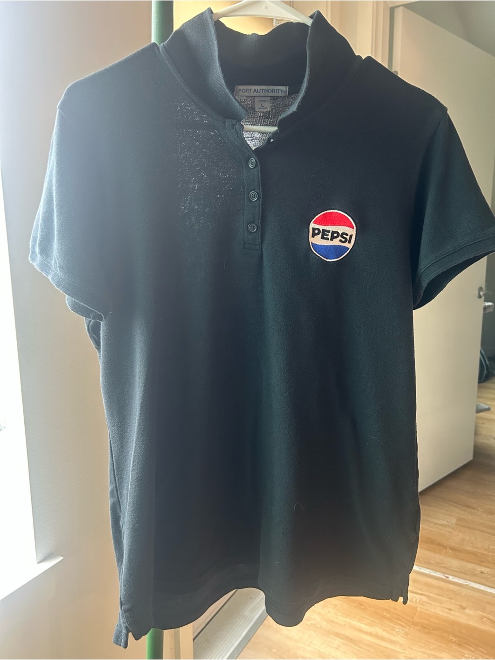 Pepsi Black Polo with Red and Blue Logo